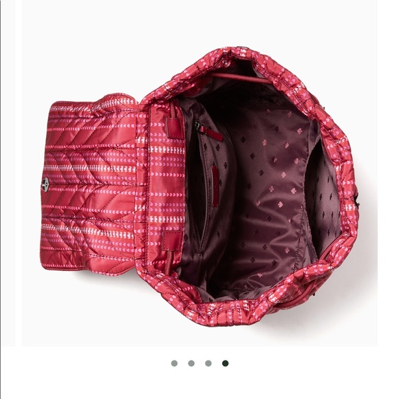 Kate Spade Ellie heart quilted backpack cranberry - Picture 5 of 11